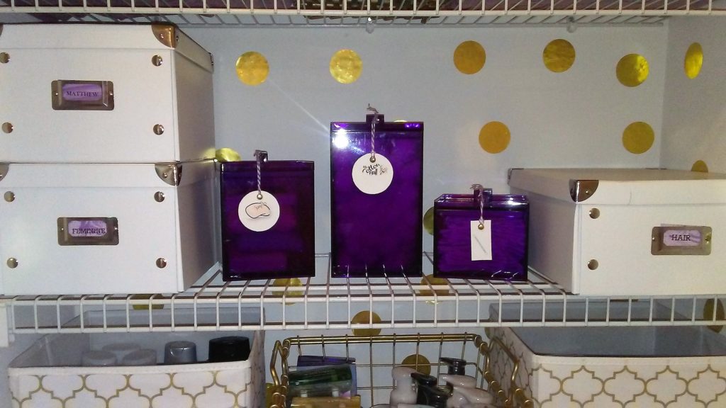 purple canisters