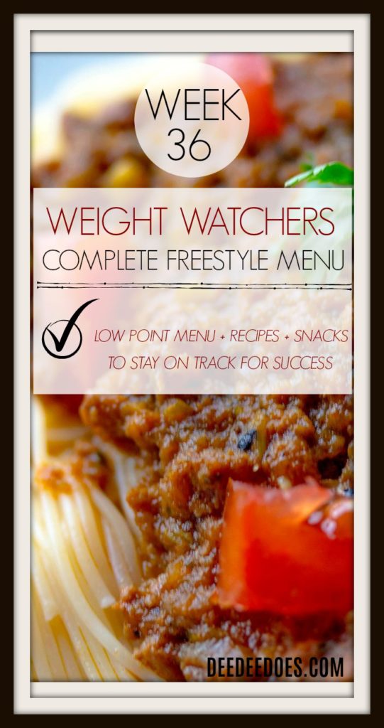 Week 36 Weight Watchers Freestyle Diet Plan Menu Week 9/14/18