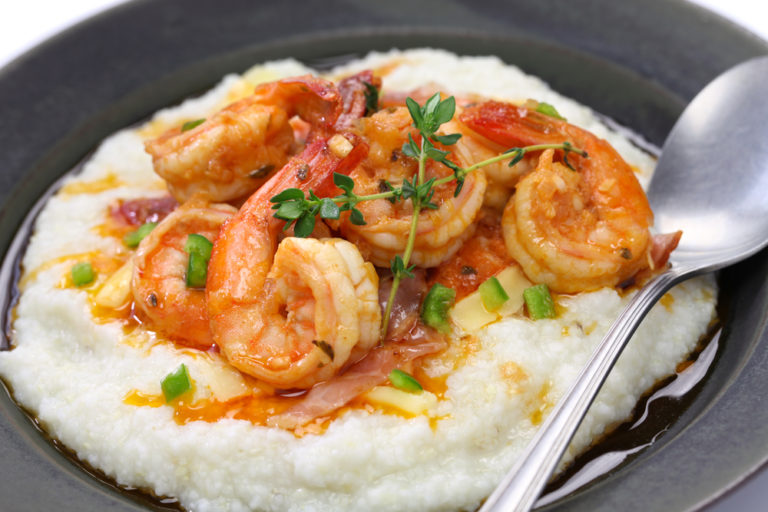 Instant Pot Cajun Shrimp and Grits for a high protein calorie deficit meal plan