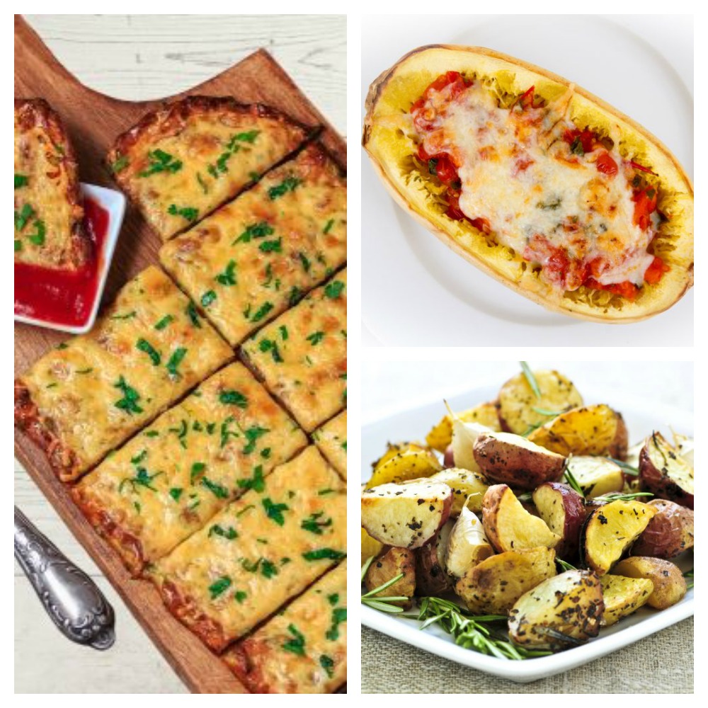 picture of cauliflower cheese breadsticks, stuffed spaghetti squash and instant pot crispy rosemary red potatoes weight watchers recipes from deedeedoes.com