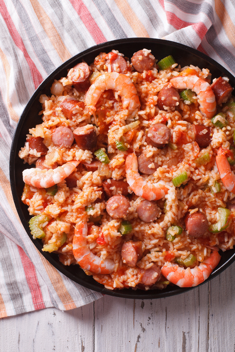 picture of healthy jambalaya on a plate