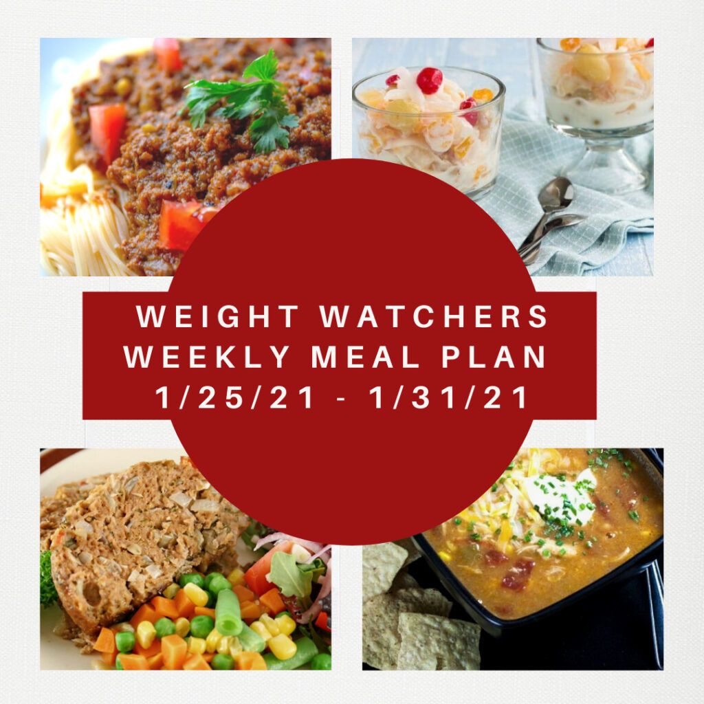 Weight Watchers Recipes + Weekly Weight Loss Meal Plan (1/25-1/31)