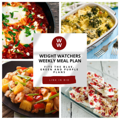 Weight Watchers Weekly Meal Plan Week of 4/5-4/11