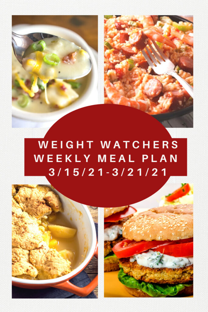 Weight Watchers Weekly Meal Plan Week of 3/15-3/21