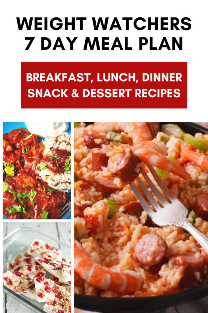Weight Watchers Weekly Meal Plan for the Week of 8/2-8/8