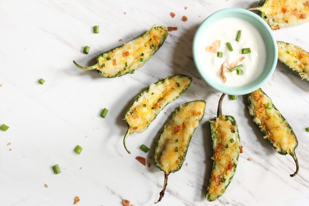 Air Fryer Jalapeno Pepper Poppers with dipping sauce