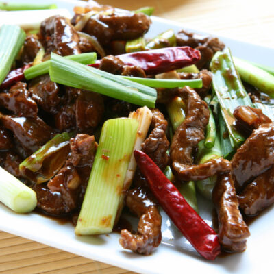 PF Chang’s Inspired: Healthy + Sticky Slow Cooker Mongolian Beef Recipe