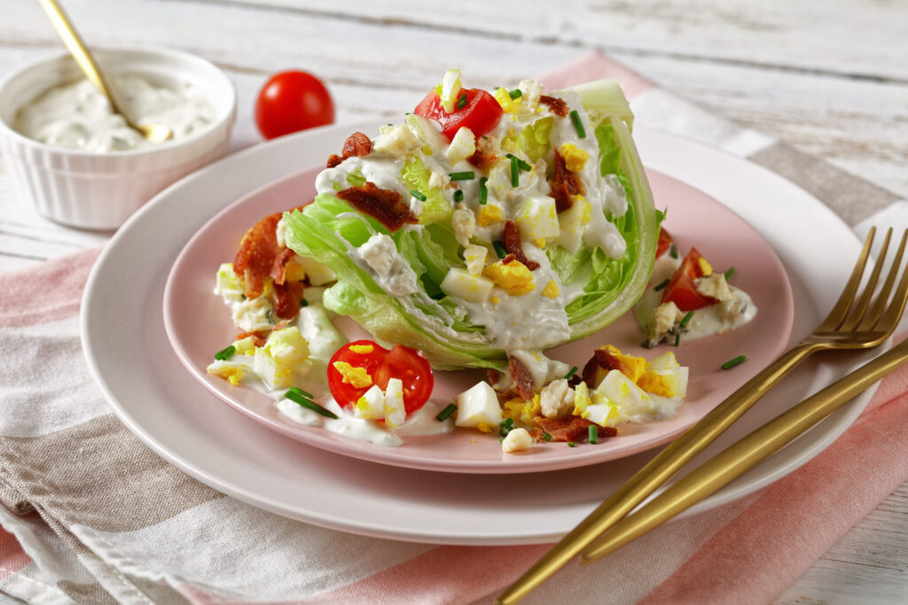 Iceberg Wedge Salad - GLP-1 friendly calorie deficit meal plan recipe