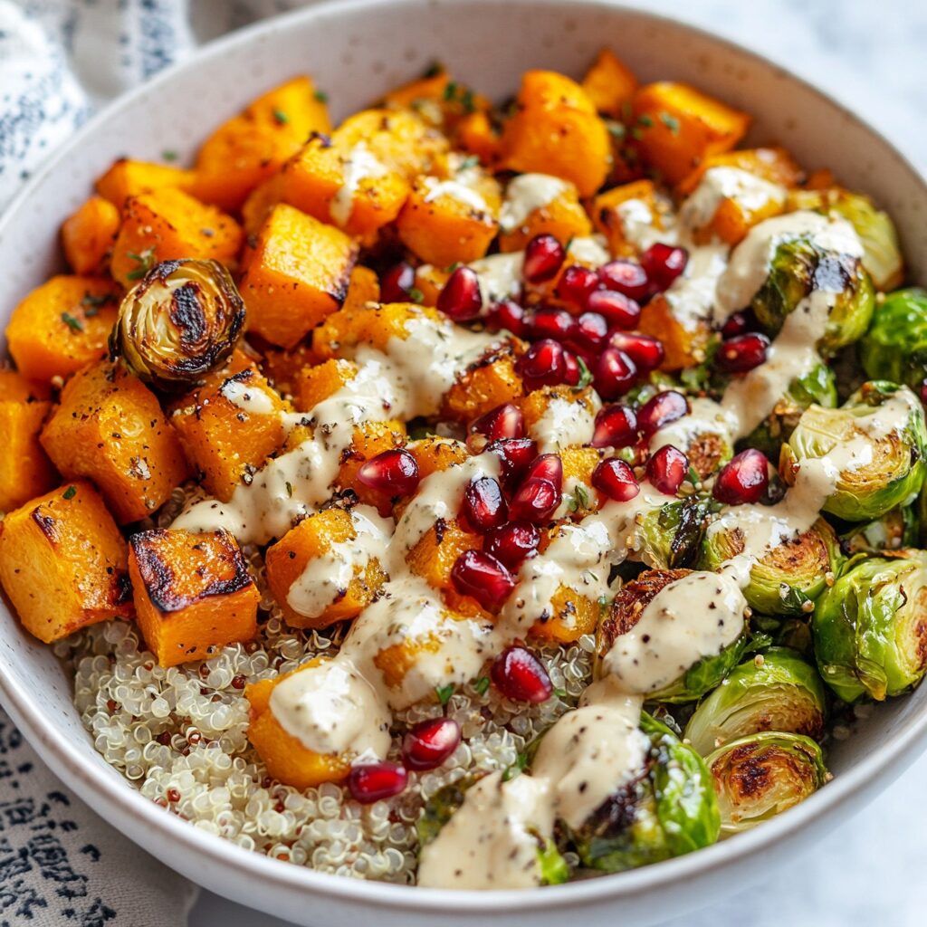 Autumn Harvest Bowls with Maple Tahini Dressing