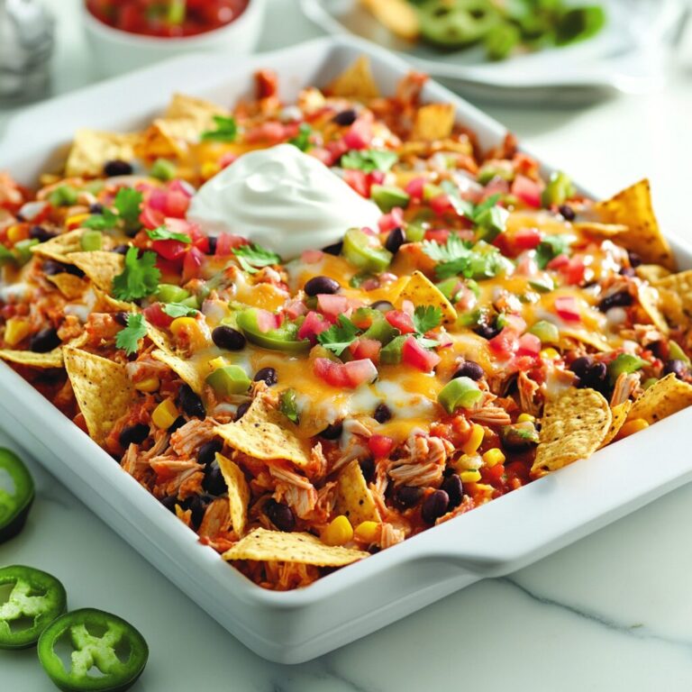 Zesty Chicken Nacho Corn Chip Bake for the 7-day calorie deficit meal plan