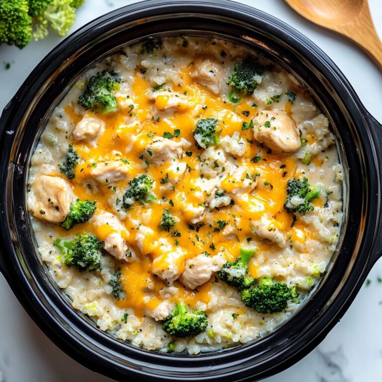 Crockpot Chicken Broccoli Rice Casserole for the 7-day calorie deficit meal plan