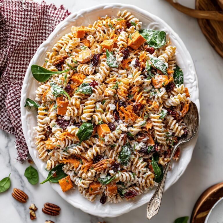 Sweet Potato Protein Pasta Salad for a high protein calorie deficit meal plan