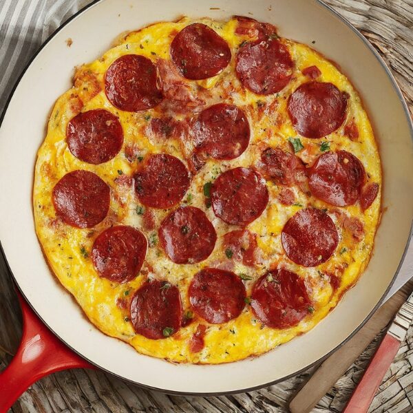 pepperoni pizza frittata high protein breakfast recipe easy healthy mea