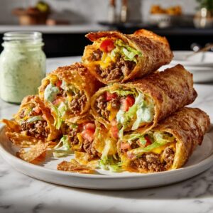 crunchwrap supreme egg rolls high protein taco bell copycat easy dinner recipe