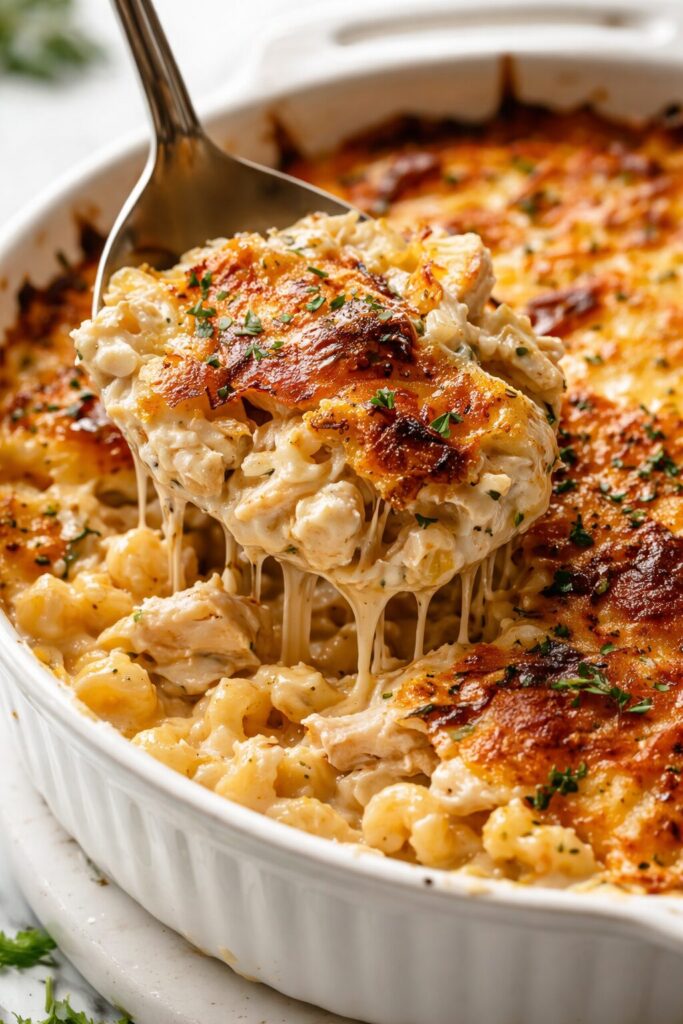 Rotisserie Chicken Brûlée Bake - GLP-1 friendly calorie deficit meal plan recipe