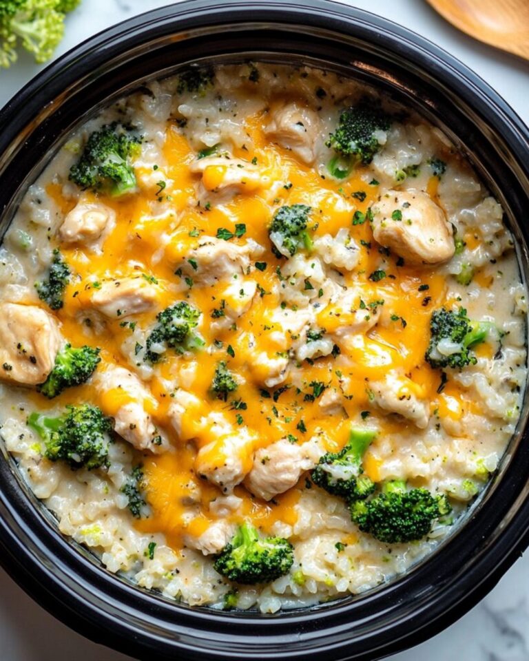 Crockpot Chicken, Broccoli & Rice Casserole high protein calorie deficit meal