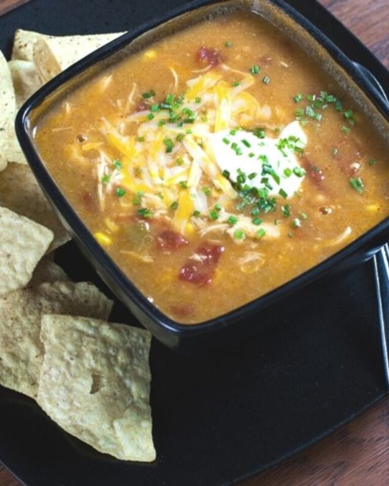 Instant Pot Chicken Enchilada Soup high protein calorie deficit meal