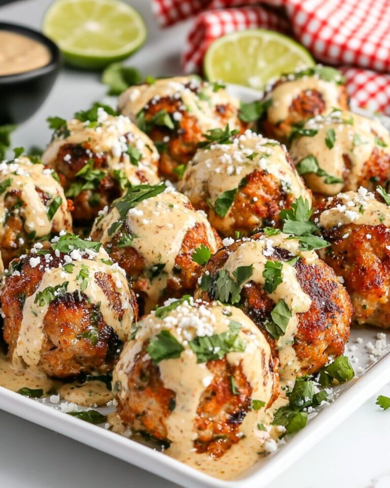 Elote Chicken Meatballs — bold, creamy, street-corn flavor