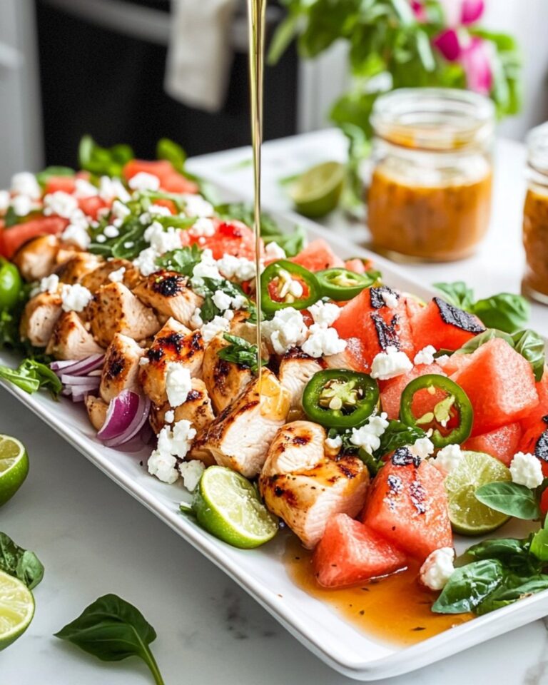 Grilled Chicken Watermelon Salad — juicy, fresh, high protein summer dinner
