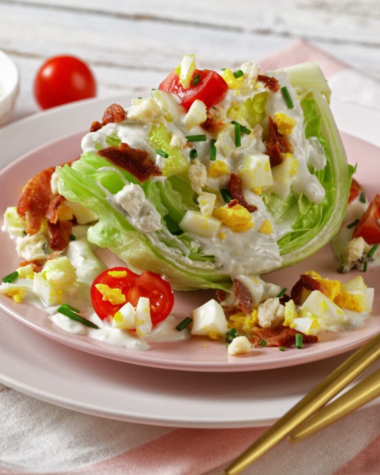 Refreshing Iceberg Wedge Salad with Ranch high protein calorie deficit meal