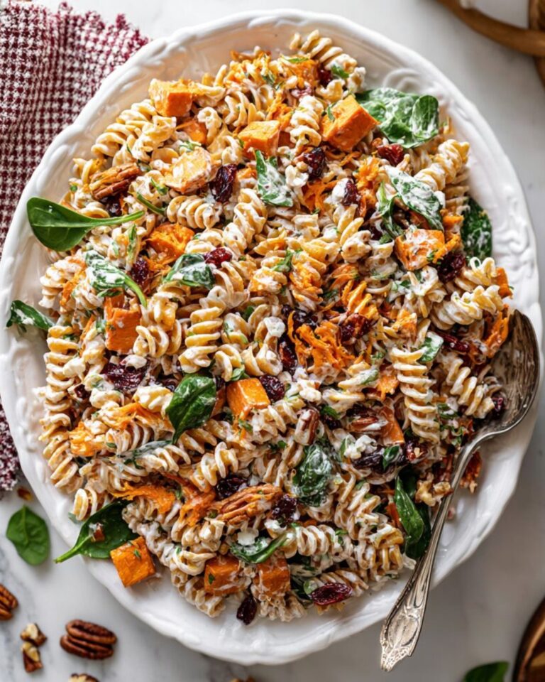 Sweet Potato Protein Pasta Salad high protein calorie deficit meal