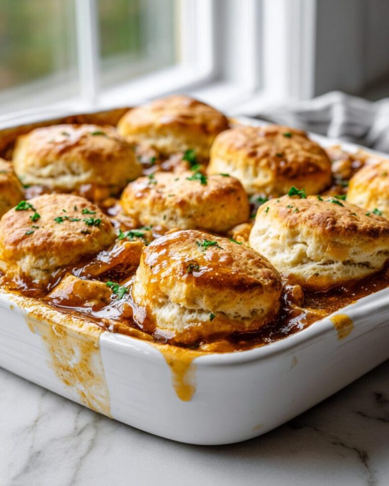 Chicken Biscuit Casserole with Hot Honey high protein calorie deficit meal