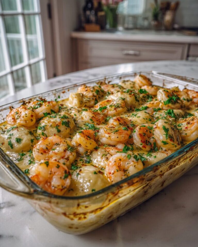 Healthy Shrimp Pierogi Casserole high protein calorie deficit meal